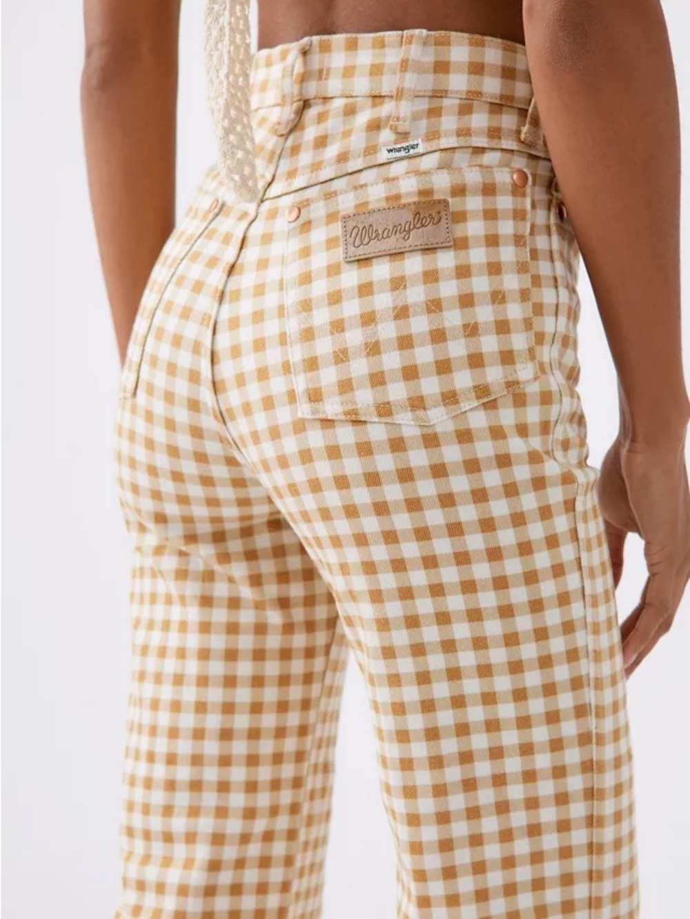 Wrangler Yellow Gingham Flare Pants - Picture 6 of 6